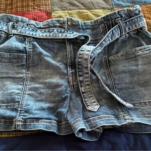 Maurices Light Blue Denim Shorts with Belt